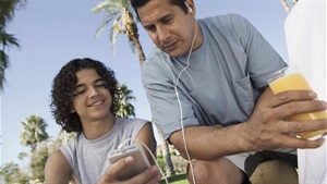 Father and Son listening to Music