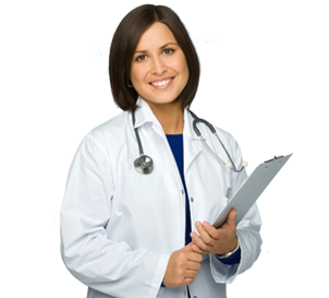 Female Doctor with Clipboard