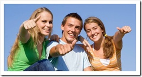 Picture of teenagers with thumbs up