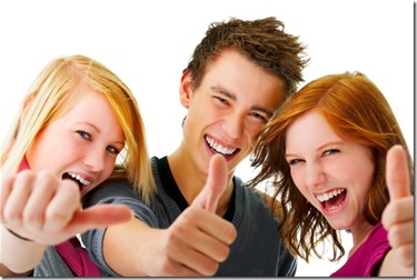 teens giving thumbs up