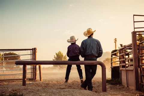 father and son cowboys